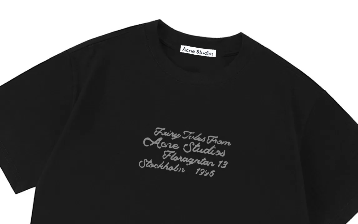 Acne Studios New Arrival logo Same Style t 100％ 32 ：Black Size：XS S M L